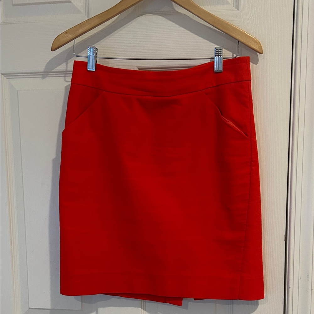 Pencil skirt perfection!  Red J. Crew.